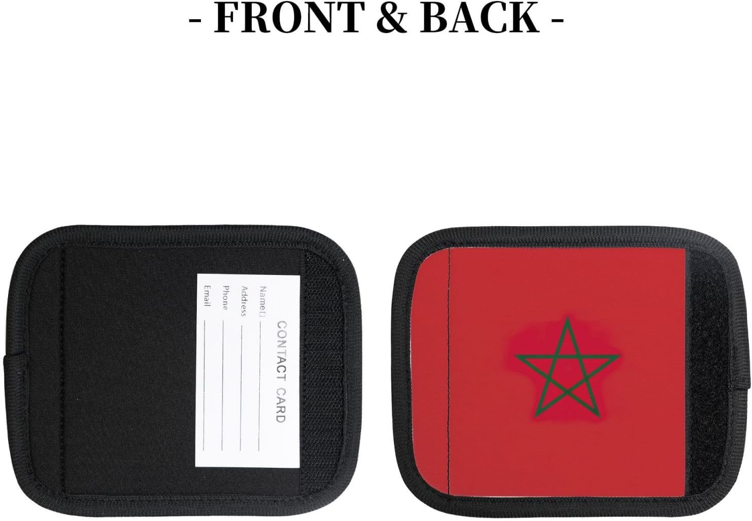 Flag of Morocco Print 2 Pack Luggage Handle Wrap for Suitcase, Comfort Soft Handle Covers, Luggage Accessories