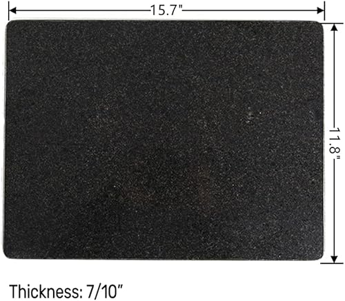 Miniatura 5 de Tabla de cortar de granito negro natural para cocina, borad de repostería de piedra negra de 16 x 12 x 0.5 pulgadas, con pies antideslizantes, para