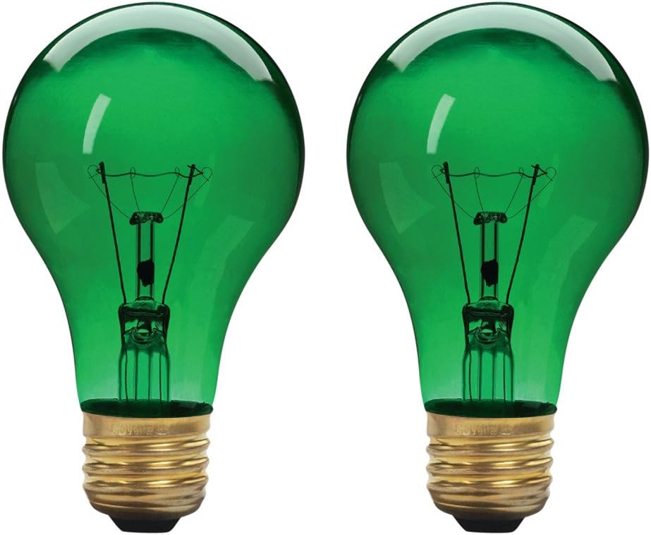 Xtricity A19 Incandescent Colored Light Bulb, 60W, E26 Medium Base, 130V, Red (2 Pack)