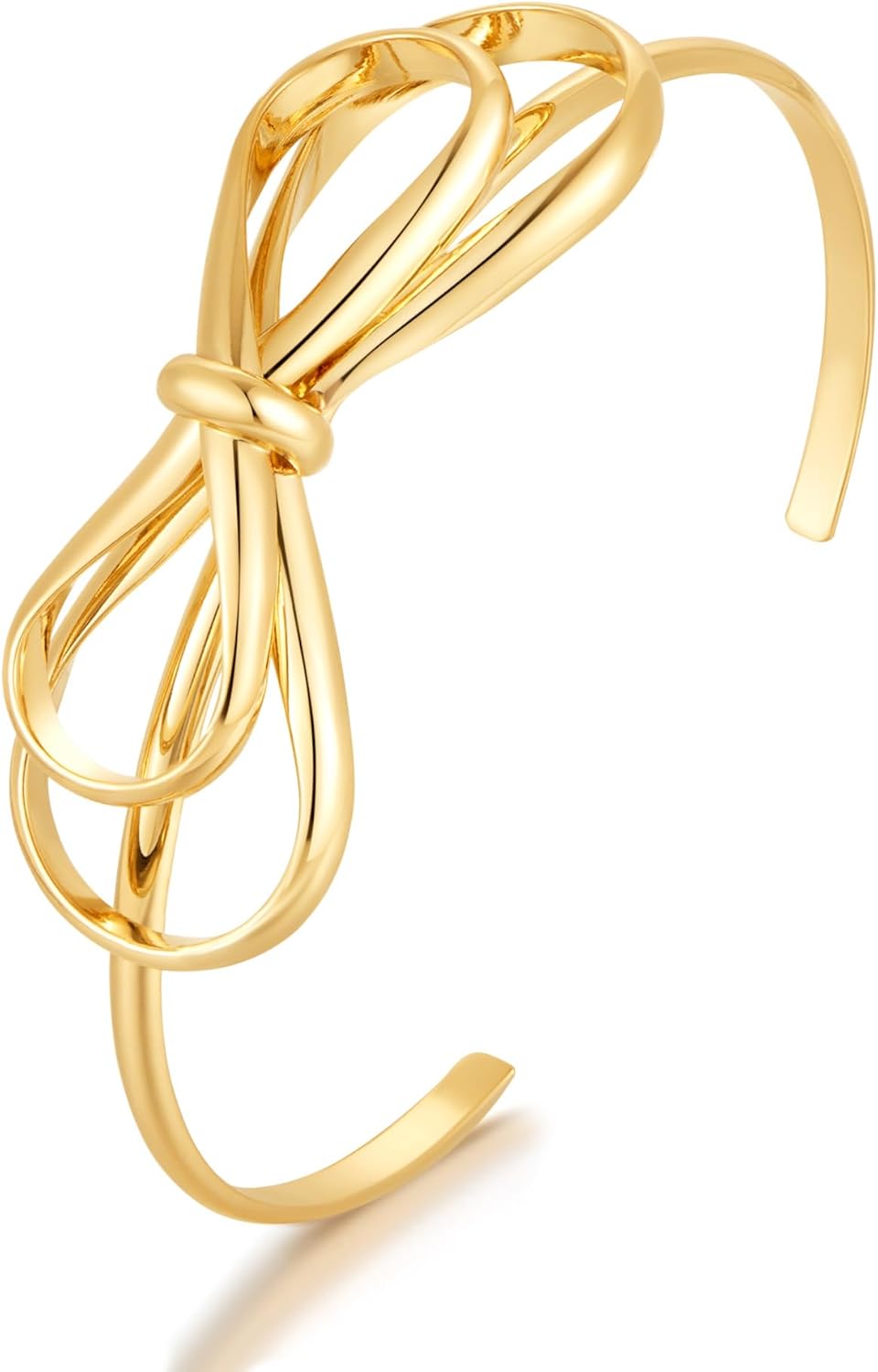 Bow Cuff Bracelet for Women, Thin Open Bracelet, Elegant Jewelry for Daily Wear