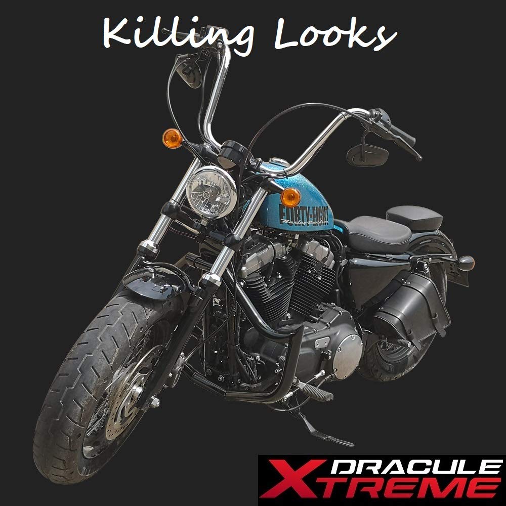 DraculeXtreme Fat 1.5 INCH Engine Guards, MeatHook Killing Looks Crash