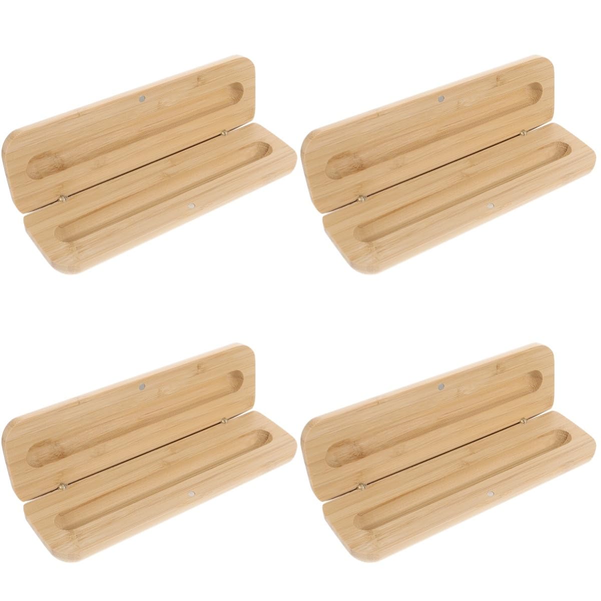 Gadpiparty 4 Pezzi Scatola Portapenne Naturale Custodia Multifunzionale per Stazione Studio e Casa Design Retrò per Regali e Organizzazione Cancelleria