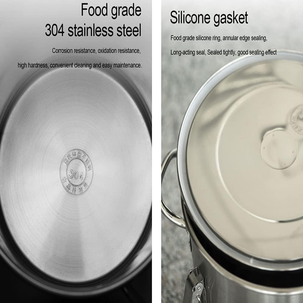 New 304 double bottom stainless steel home brewing fermentation sealed Barrel beer wine grain oil and rice flour storage barrel (Double bottom 20L)