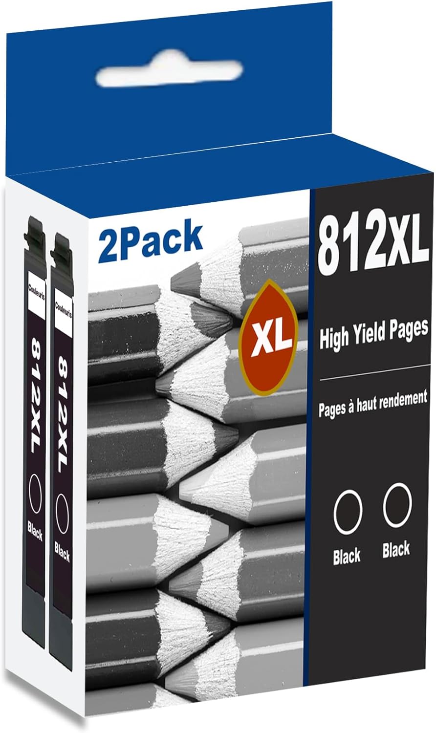 Remanufactured 812XL Black Ink Cartridge (2-Pack) for Workforce Pro