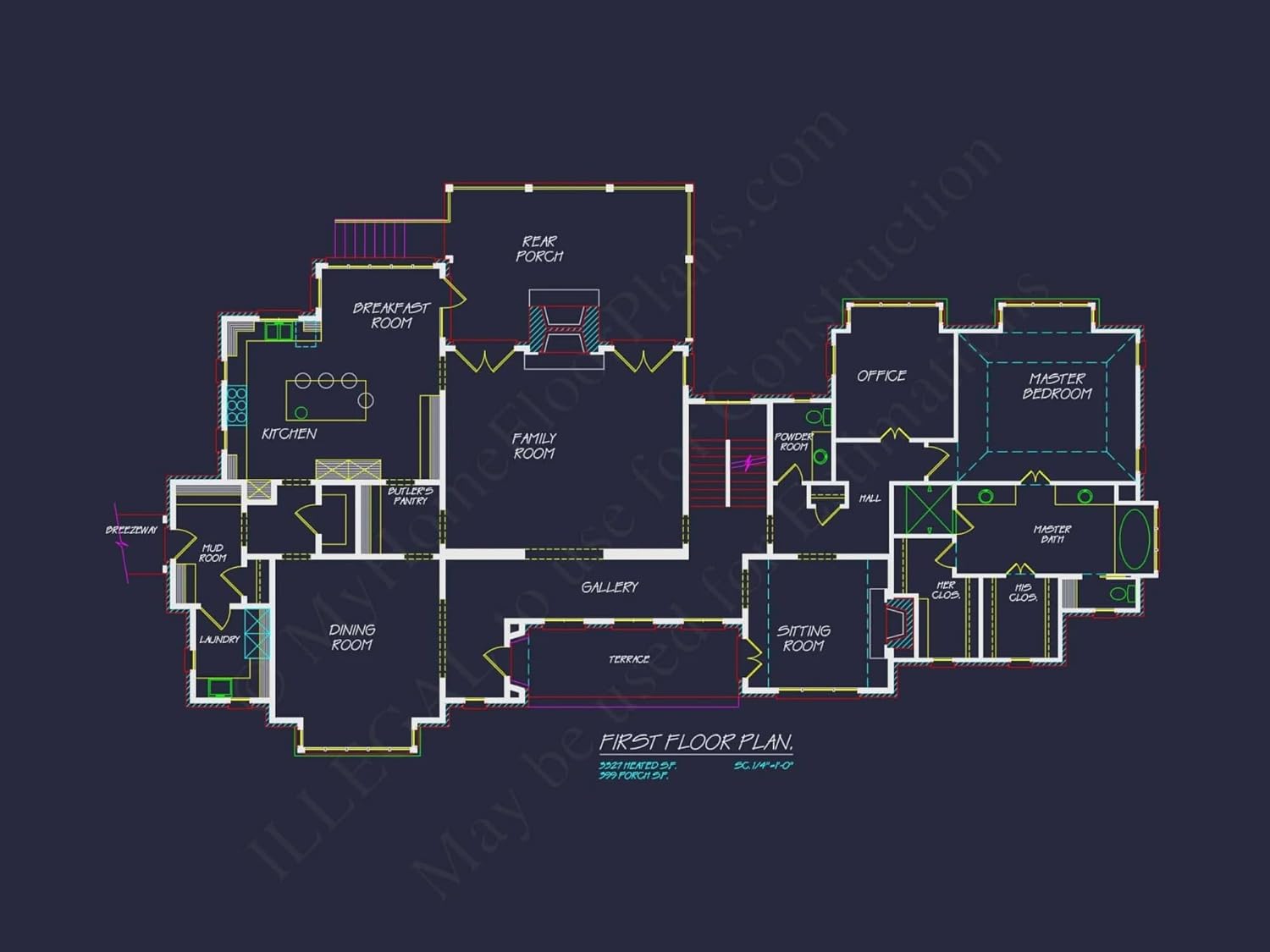 17-1630 House Plan - Traditional Colonial House Plan - 4-Bed, 3-Bath, 3,200 SF