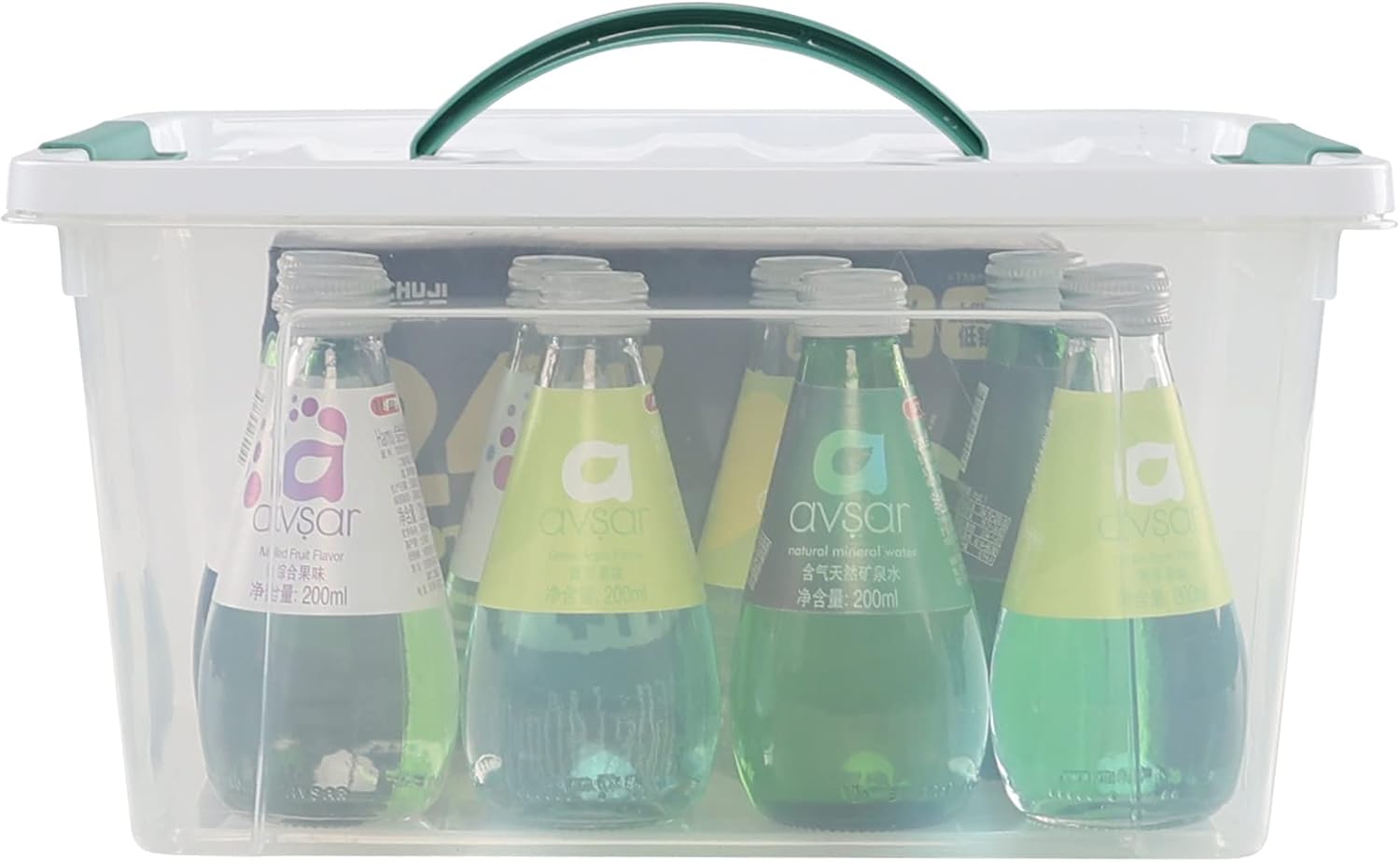 Ggbin 6-Pack Plastic Latching Storage Bin with Lid and Handle, 14 Quart Plastic Storage Box