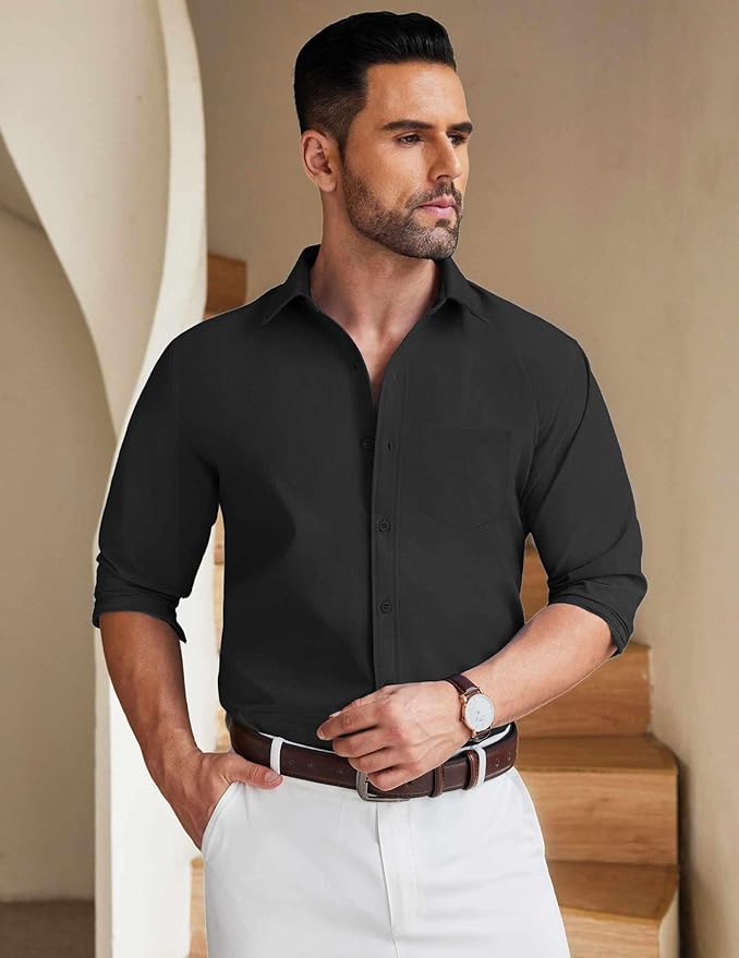 COOFANDY Button Down Shirt Dress Shirt Denim Shirt