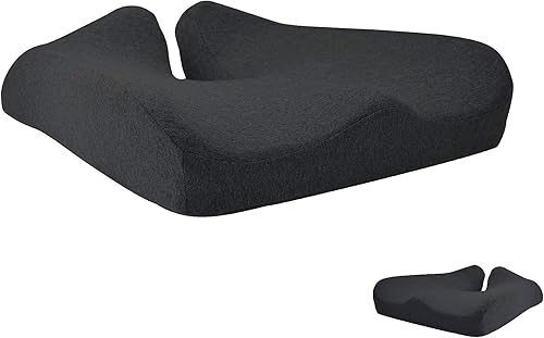 Miniatura 3 de Cushion Lab Cojín de asiento para alivio de presión y apoyo de espalda baja con soporte ergonómico suave y espuma viscoelástica extra densa (negro)