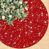 ROMANKAS Red Christmas Tree Skirts