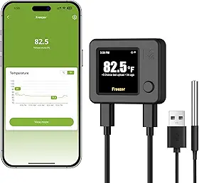 MOCREO Termômetro De Geladeira Com Wi-Fi E Alarme Para Freezer, Sensor Digital De Temperatura Para Geladeira, Alertas Por E-Mail E Aplicativo, Exportação De Dados Por 2 Anos, Monitoramento Remoto