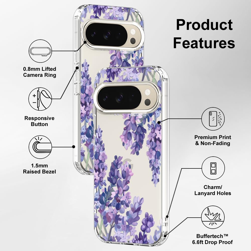 MOSNOVO Case for Google Pixel 10 & Pixel 10 Pro, [Buffertech 6.6ft Military-Grade Drop Protection] [Anti Peel Off Tech] Clear TPU Bumper Phone Case Cover Design - Cute Cherry — view 352