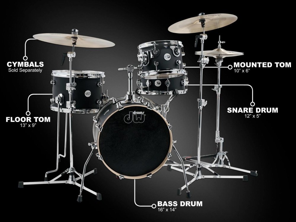 Amazon.co.jp: DW Design Series Mini-Pro Kit Black Satin 16インチ