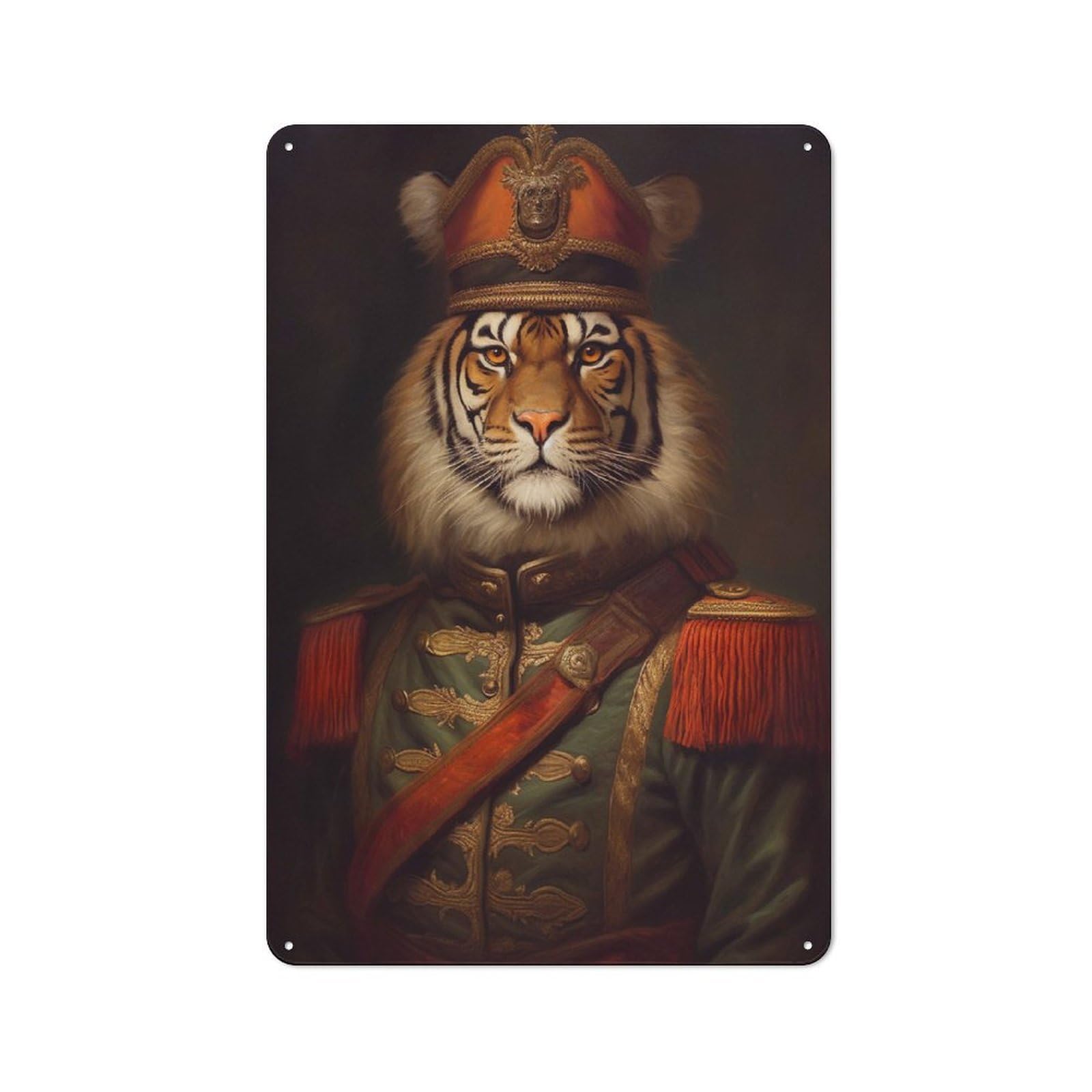 Junmoney Tiger Metal Wall Sign 30X20cm Featuring For Home Bar Wall, Housewarming Present For People Styling Home Bar
