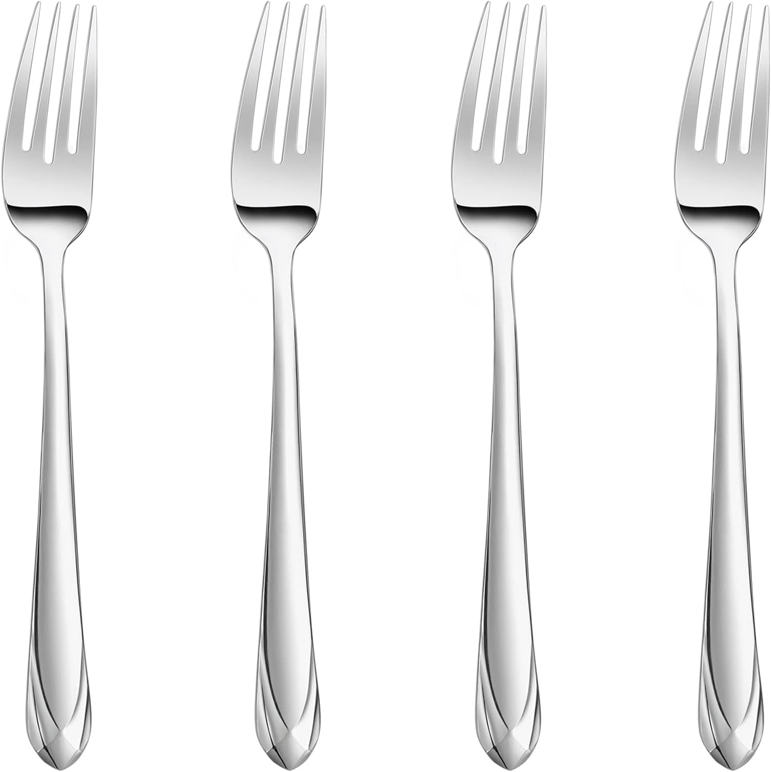 KEAWELL Premium Elena Forks, 4-Piece Fork Set, 18/10 Stainless Steel, Mirror Polished, Dishwasher Safe (7.5" Salad Fork)