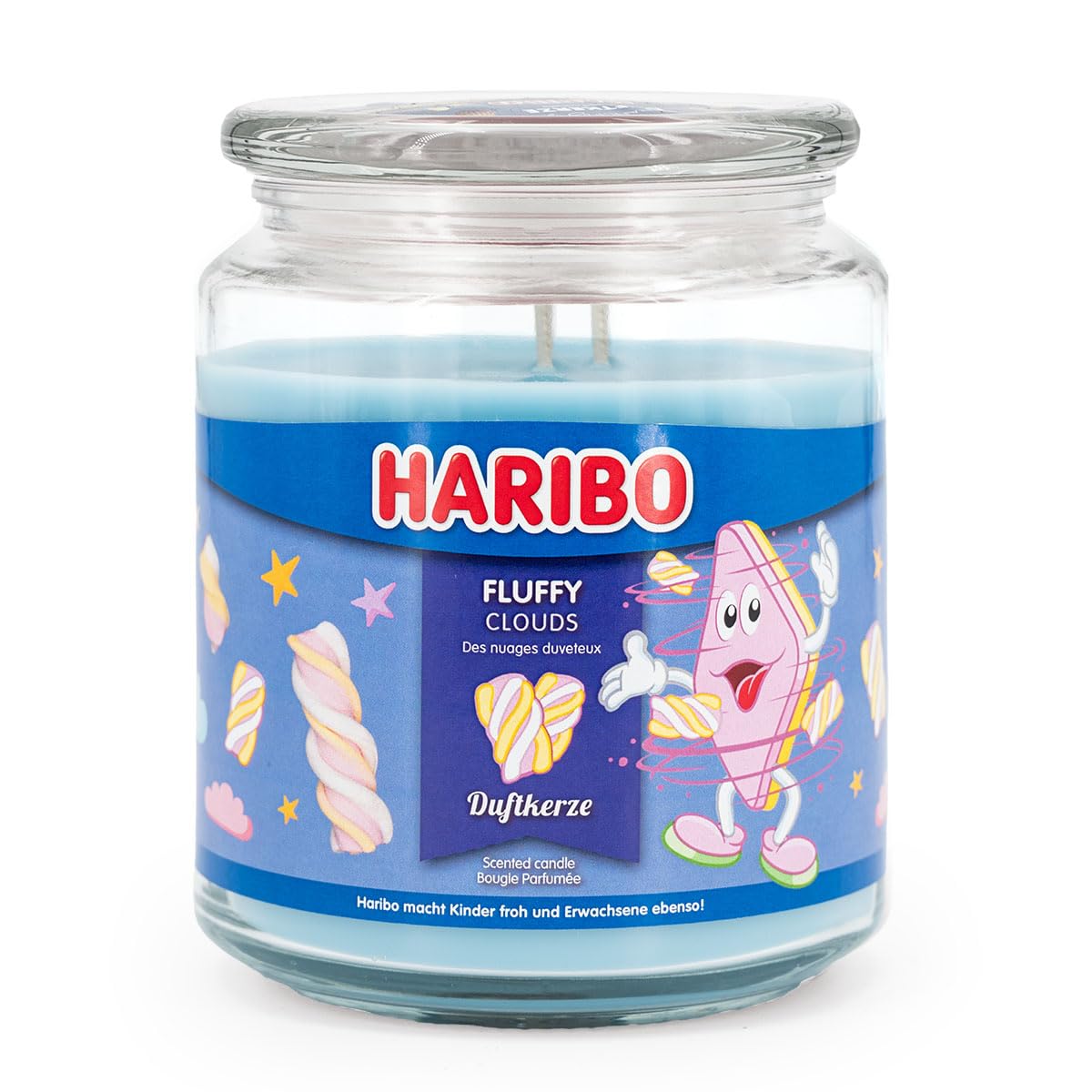 Haribo Fluffy Clouds Haribo™ Scented Candle, 2 Wicks, Hxd: 13 X 10 Cm, 100-Hour Burn Time, Glass Candle, Gift Option