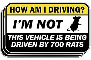 Funny Transparent Car Decal for Water Bottles, 'Not Driven By 700 Rats''