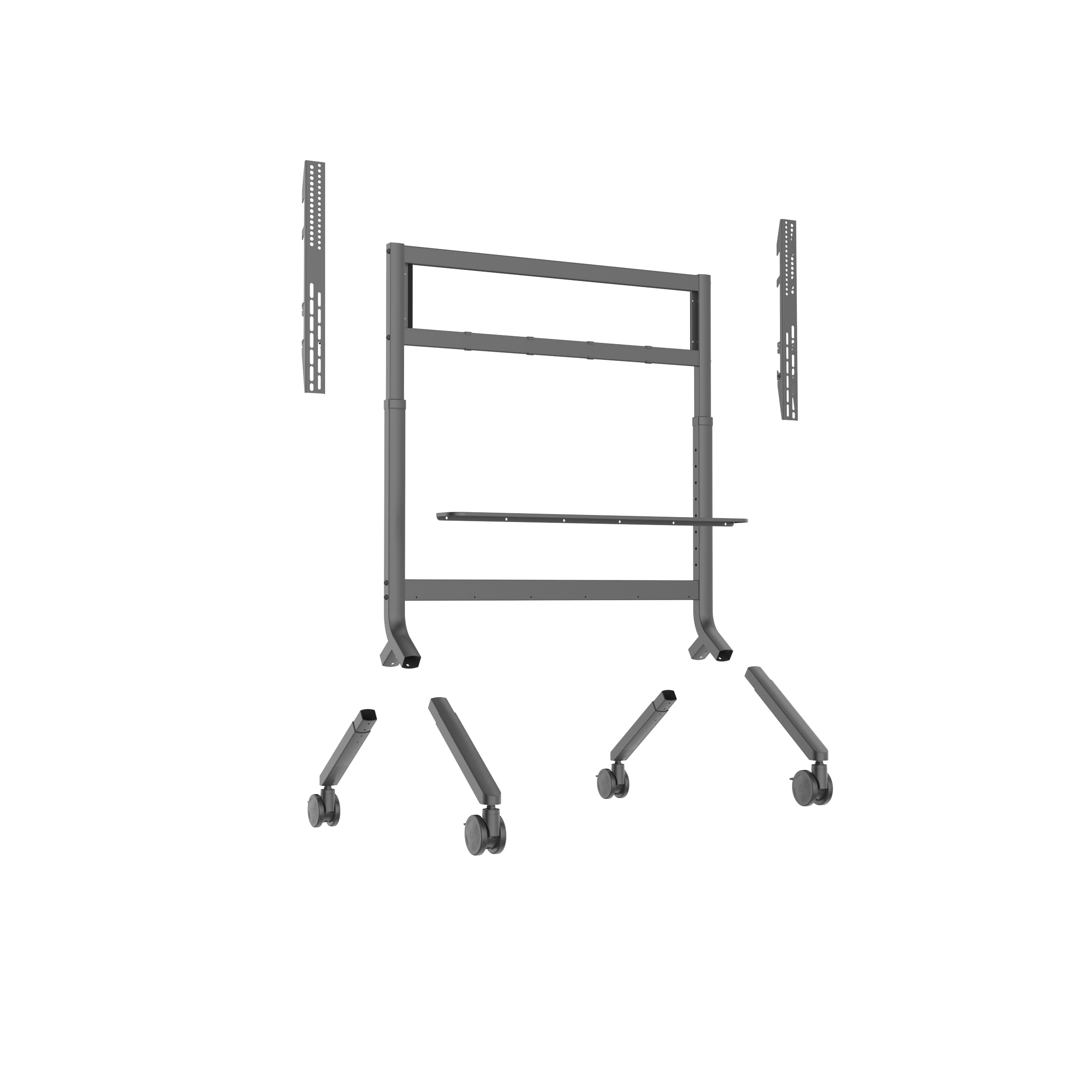 Ergosolid P100G Supporto Mobile Professionale per Schermi Interattivi e Televisori 65"–90" – Carrello TV Robusto per Schermi Multimediali