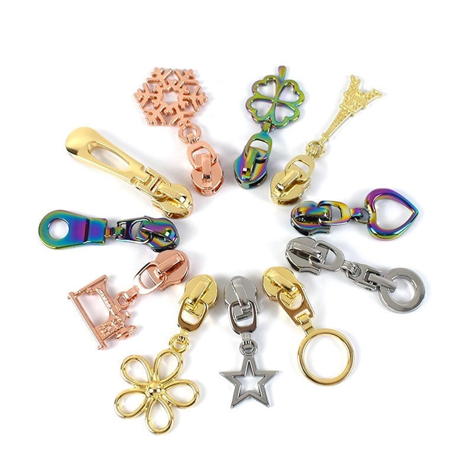 Deslizador de cremallera for cremalleras nailon, cinta for ropa, bolsas, decoración monedero, Kit reparación cabezal, herramienta sastre, accesorios costura DIY, 10-30 Uds. 5#(ZT199-Silver,30PCS_5#)