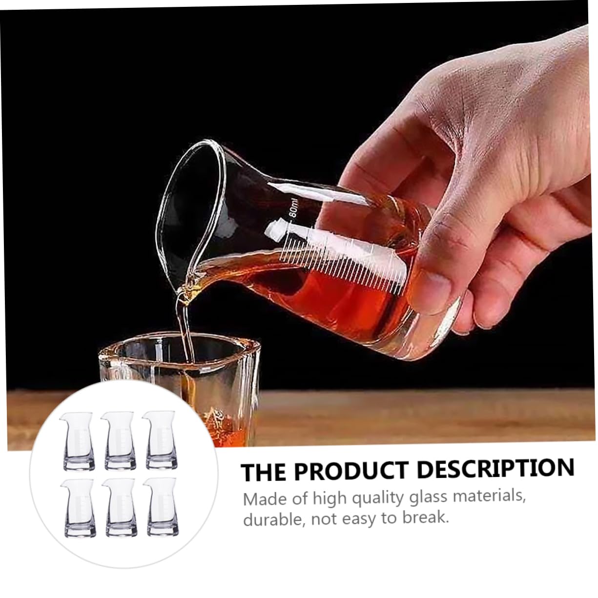 Didiseaon 6pezzi Bicchieri Misuratori con Scala di per Bevande e Cocktail per Birra Vodka e Whiskey