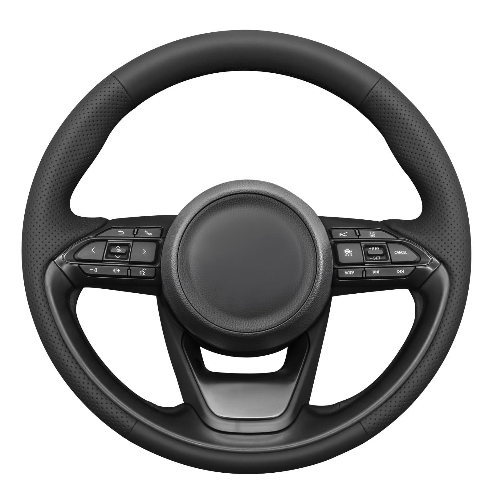 MEWANT Fundas para Volante de Coche Cosida a Mano para Toyota Yaris IV (XP210) 2020-2024 / Yaris Cross 2021-2024 / Aygo X 2022-2024 | Volante de Coche Cosida a Mano / Toyota Yaris IV (XP210) 2020-2024 / Yaris Cross 2021-2024 / Aygo X 2022-2024 Transpirabl