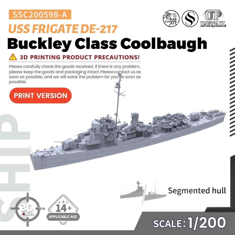 MRY-SFW SSC200598-A 1/200 zestaw do budowy modelu wojskowego USS Buckley Class Coolbaugh Fregata DE-217 Segmentowany kadłub