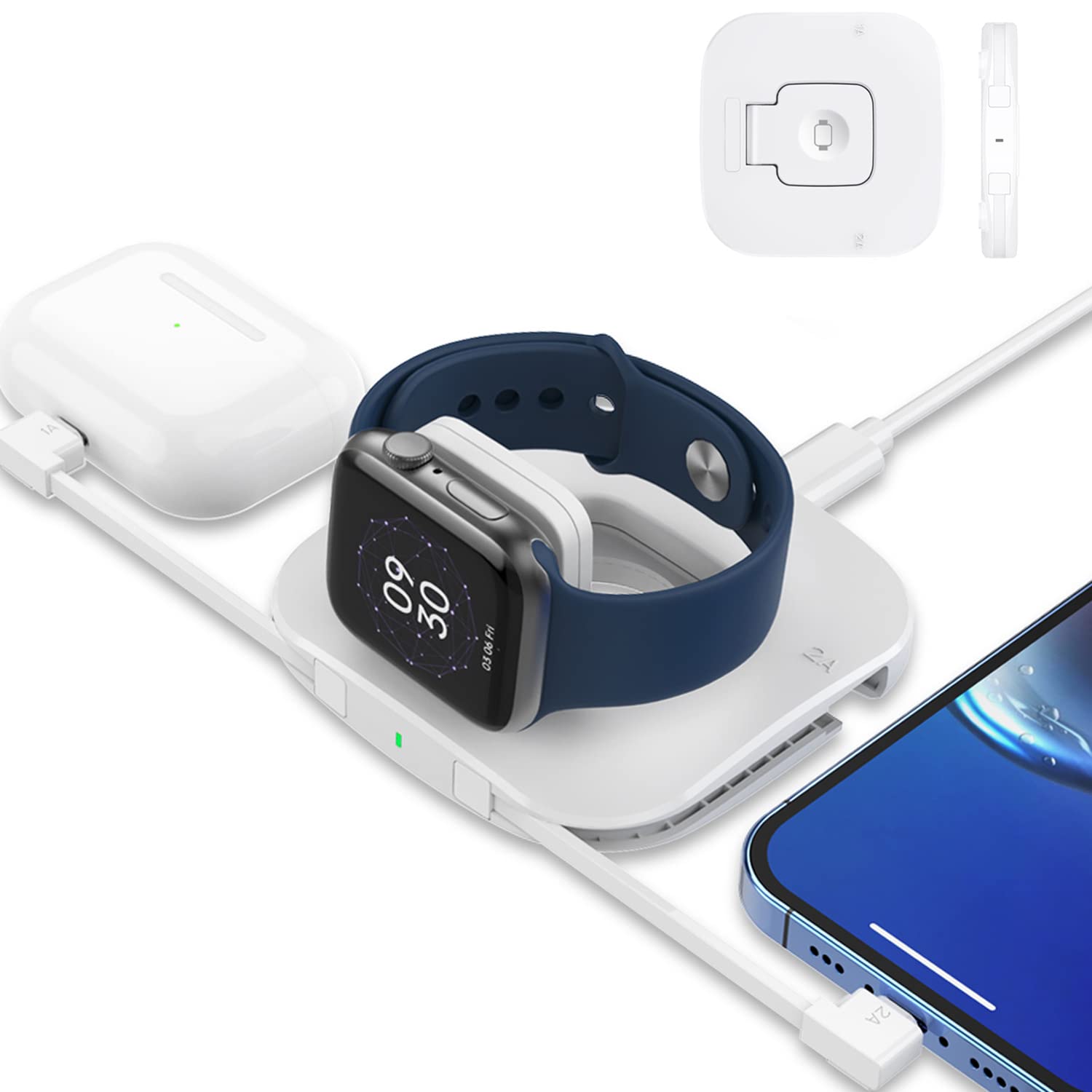 Watch Charger Stand with Charging-Cable - Comptible with iWatch Series 8/7/6/SE/5/4/3