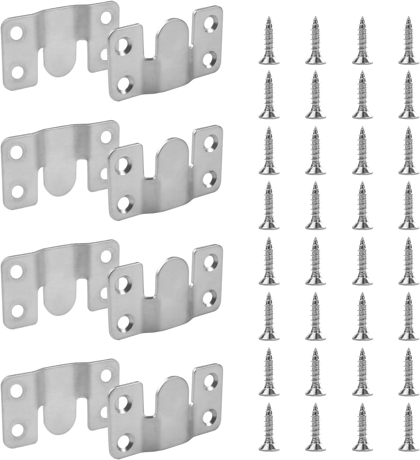 4 Pairs Flush Mount Bracket, Stainless Steel Interlocking Heavy Duty