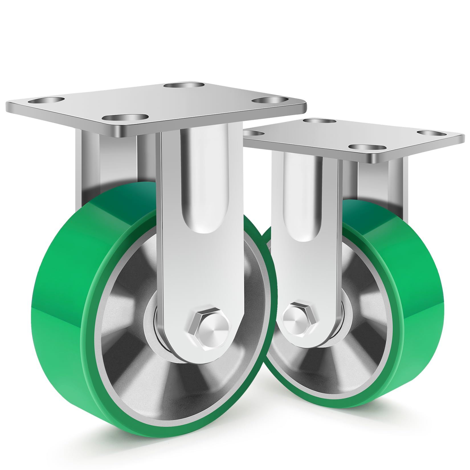 Rolki do dużych obciążeń, nośność 450 kg na rolkę, 125 mm, rdzeń aluminiowy PU, przemysłowe kółka do dużych obciążeń, ciche, odporne na korozję, rolki transportowe do różnych mebli i