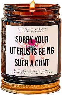 Funny IVF Gift for Friend Sorry Your Uterus is Being Such A Cunt Candle Fertility Gifts for Women Starting IVF, Sympathy Candle 4oz 9oz Candle Custom Gift Message