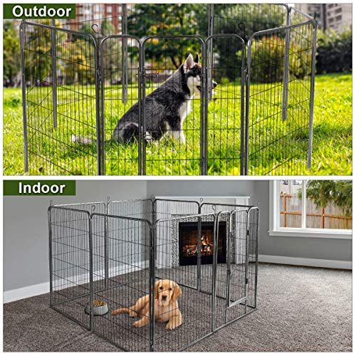 Giantex 16/8 Panel Pet Playpen with Door, Foldable Dog Exercise Pen, Portable Configurable Cat Chicken Rabbit Fence… - Image 7