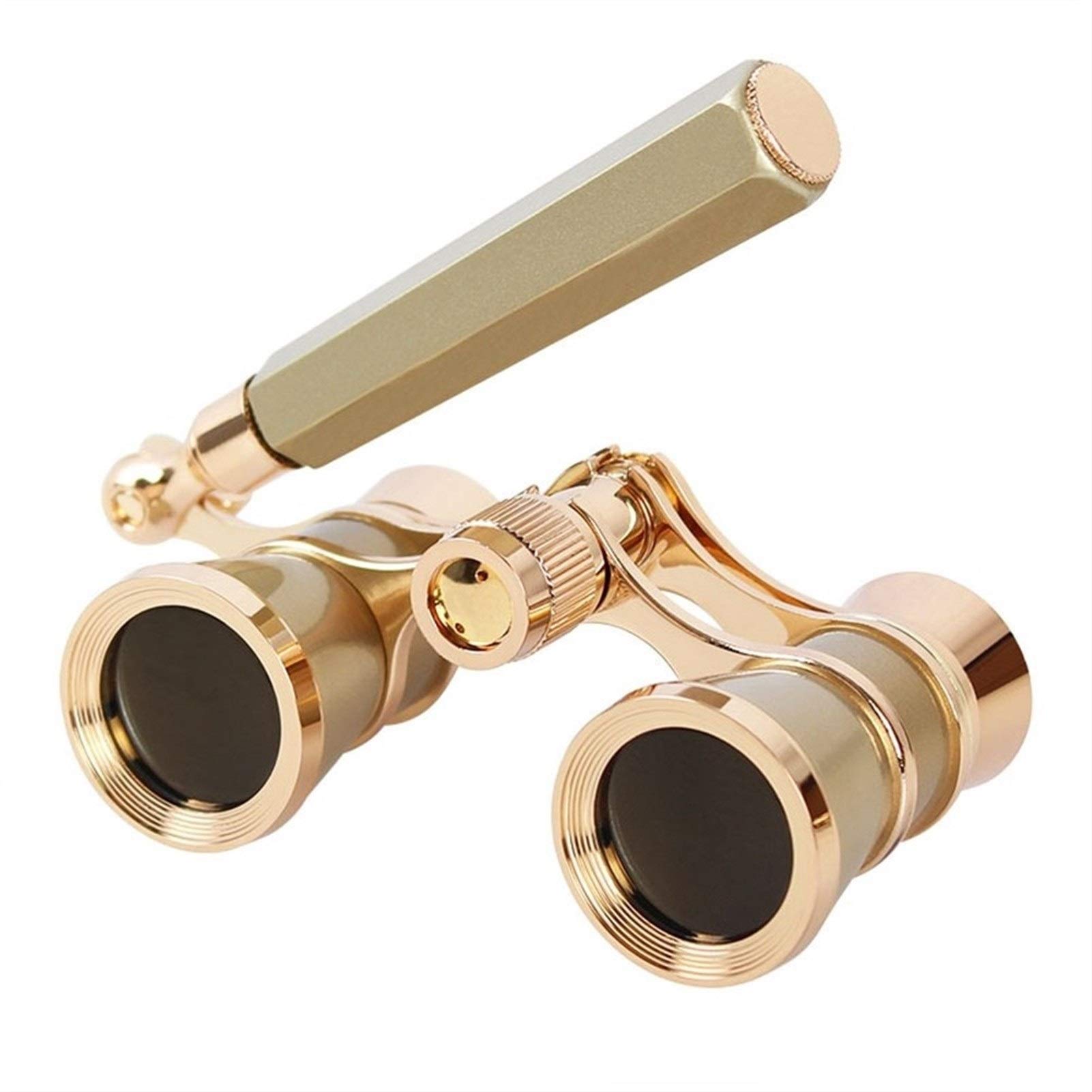 KKXXYQFC Jumelles pour Adultes Haute Puissance, Jumelles de Lunettes d'opéra 3X25 Corps en métal avec chaîne/poignée lentille Optique télescope de théâtre rétro Femmes Filles Jumelles