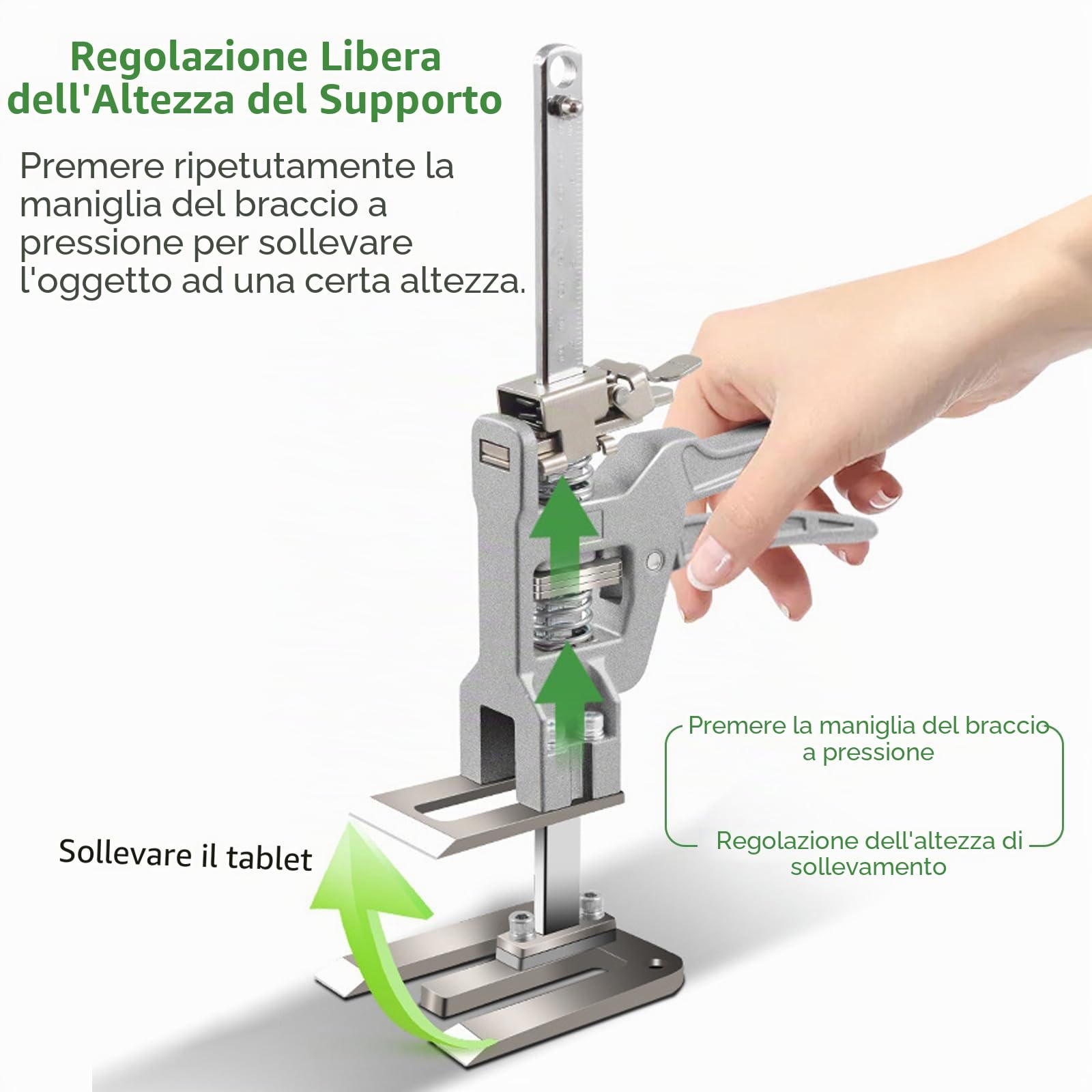 Confezione da 2 Risparmio di manodopera Regolazione dell'altezza delle Piastrelle in Ceramica Dispositivo di Sollevamento in Acciaio Sollevatore Manuale Multifunzionale Sollevatore per Porte