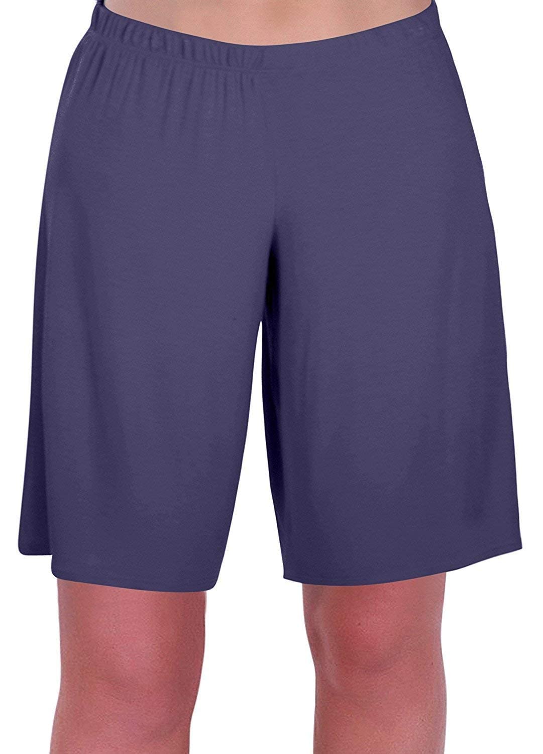 Eye Catch Women's Navy Star Jersey Relaxed Comfort Elasticized Flexi Stretch Shorts Plus Sizes Size 28/30