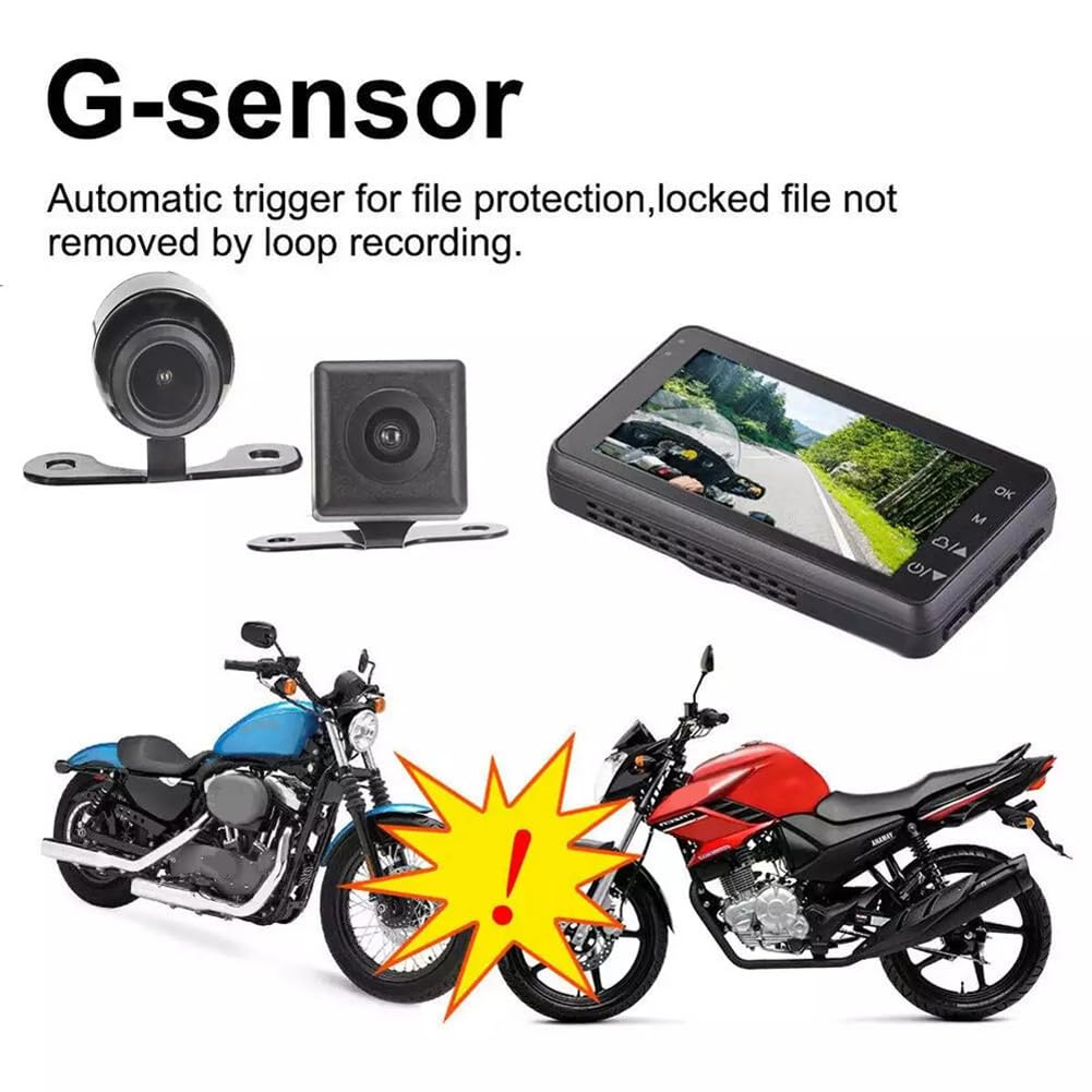 Telecamera DVR per moto con telecamera anteriore posteriore Dual Video Registrazione in loop impermeabile Registratore di guida per moto Sostituzione