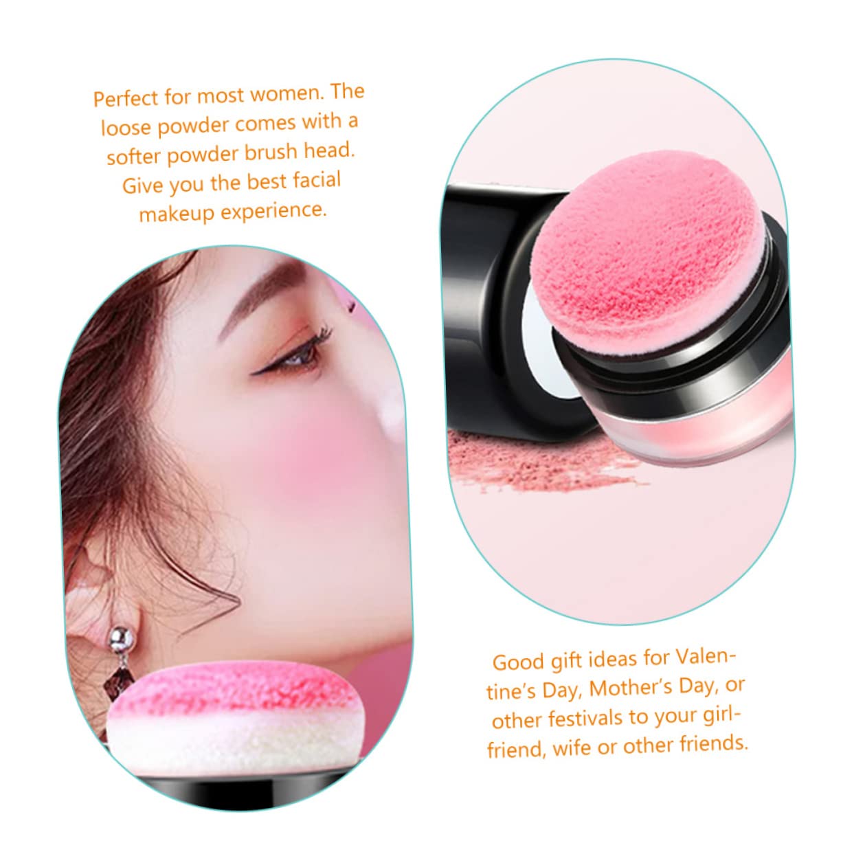 DOITOOL 4stücke Loose Powder Blush Mit Puff Für Gesicht Leicht Und Atmungsaktiv Für Strahlendes Make-up-erlebnis Geeignet Für Damen Und Schwarze