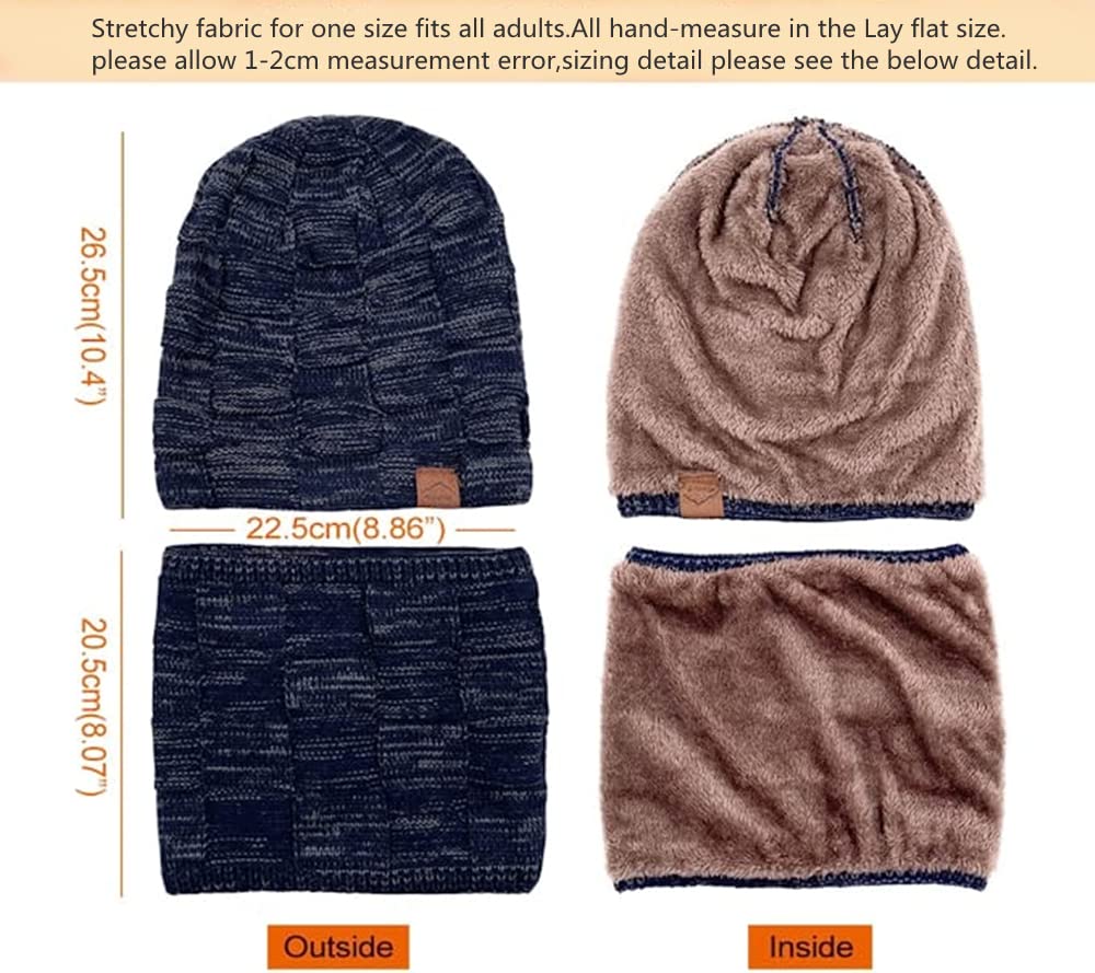 Berretti in maglia Uomo donna Invernale Berretti in Peluche Spesso Caldo e Confortevole Cappello Uomo donna Invernali Berretto Uomo donna Caldo in Maglia