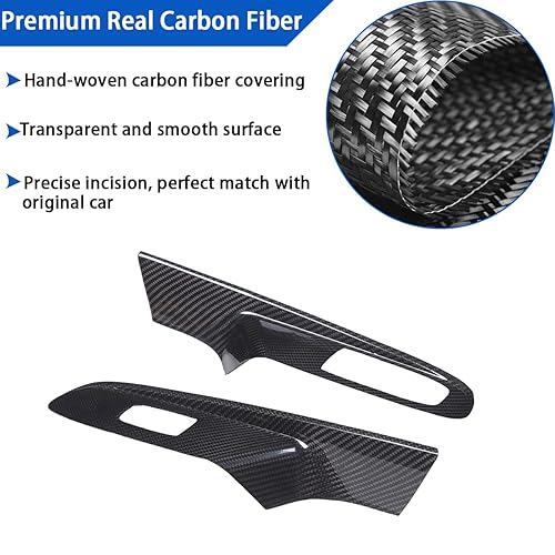 Miniatura 4 de Cubierta de interruptor de elevación de ventana de fibra de carbono real compatible con Chevrolet Corvette C8 2020-2024, cubierta de marco de