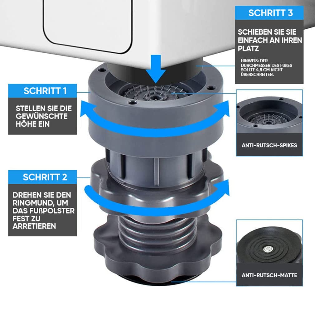 Anti-Vibrationspads Für Waschmaschinen - 8 Stück Rutschfeste Füße