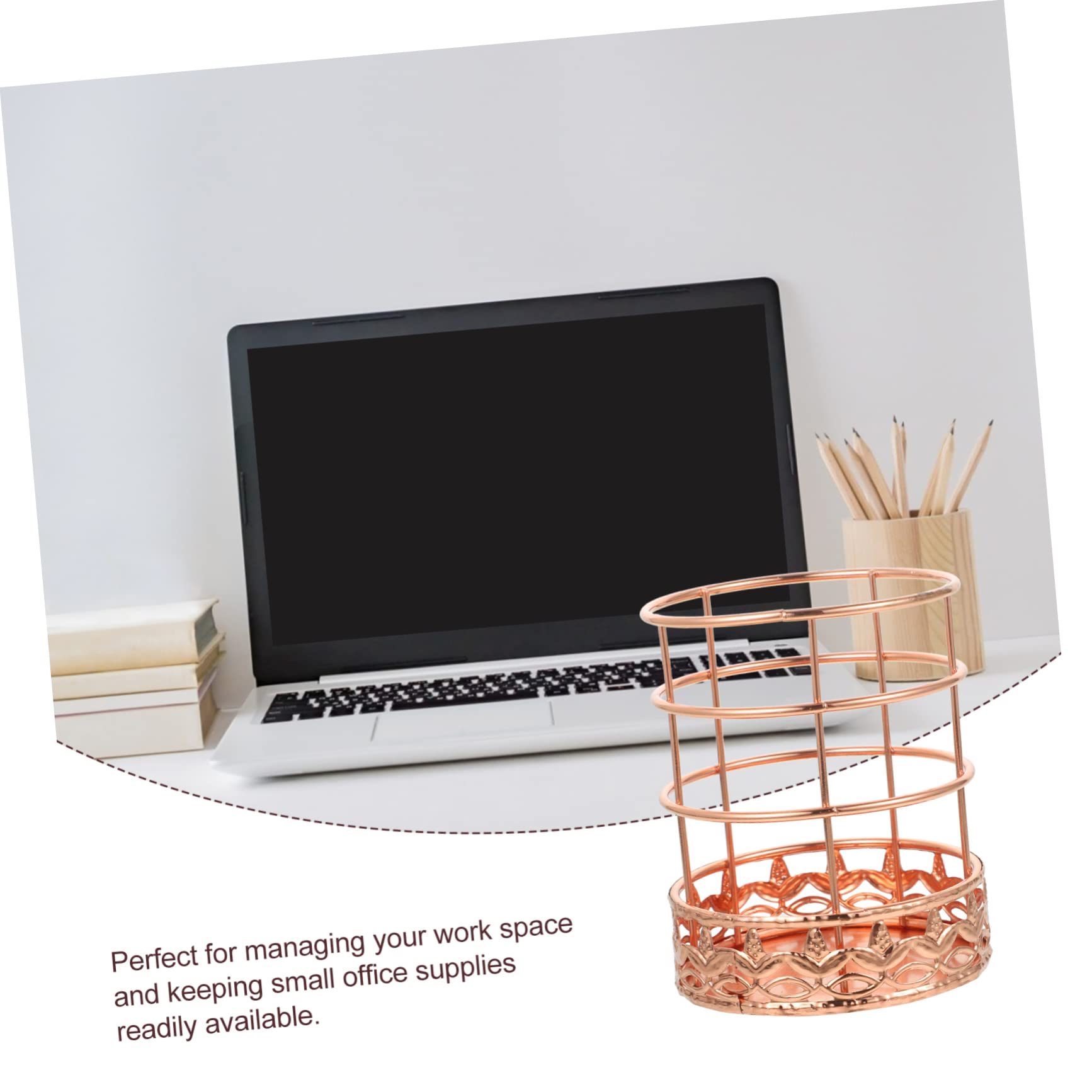 Operitacx 4 Pièces Porte-stylo En or Rose Stylos Support De Câble Stylo De Stockage Produit De Bureau Trombone Organisateur De Couverts Organisateur De Fil Papeterie Cool Rose Gold Fer Forgé