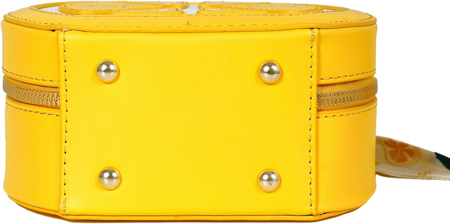 Lemon Purse Cute Fruit Shaped Bag with Charm Scarf 3Pcs Fun Novelty Crossbody Shoulder Handbag Top Handle Clutches for Women - Image 5