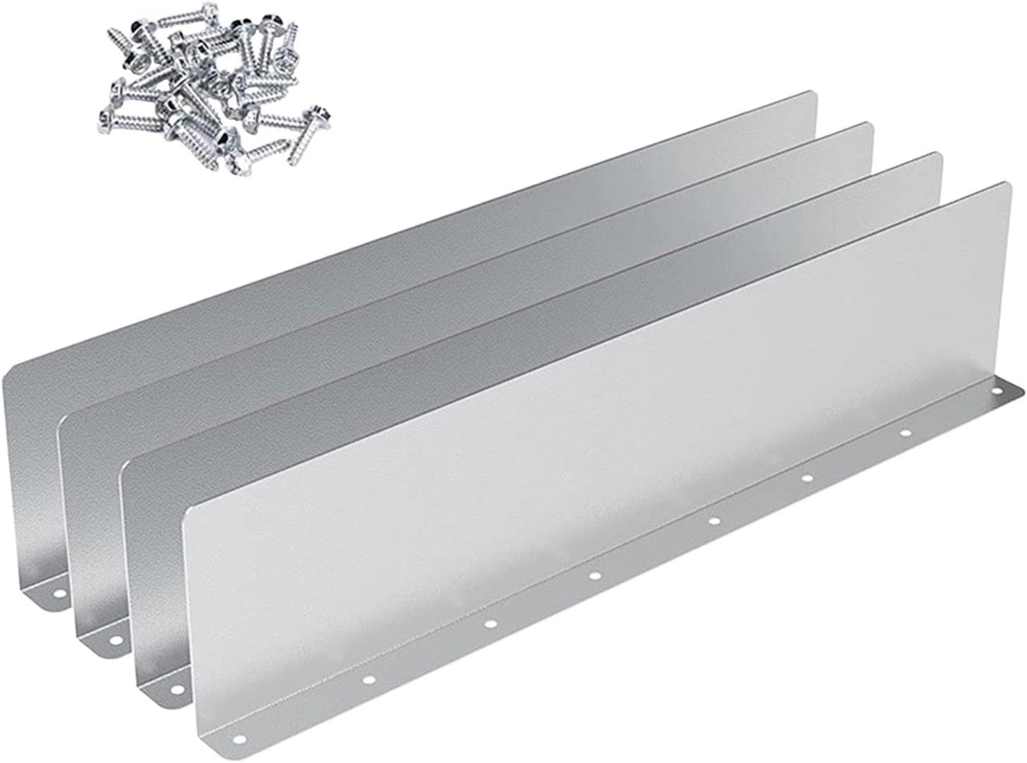 4X Roof Diverter with 32 Screws, Aluminum Rain Gutter Valley Roofing Gutter Guards, Gutter Splash Guards for House Shingle Corner