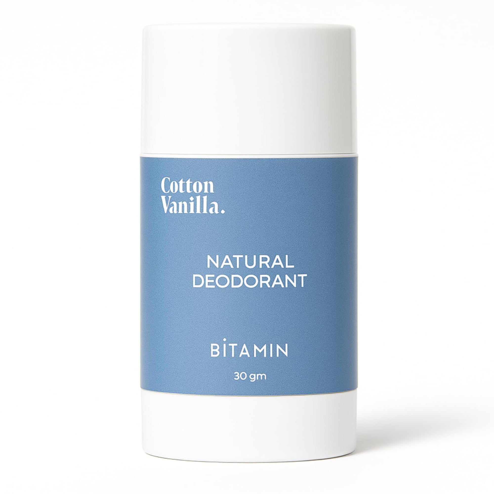 Bitamin Natural Deodorant Underarm Roll On with 5% Vitamin C | Natural Deodorant for Men & Women | Made in India | No Aluminium, No Alcohol, No Parabens & No Triclosan | 8 Hour Odour Control | Cotton Vanilla - 30g (Pack of 1)