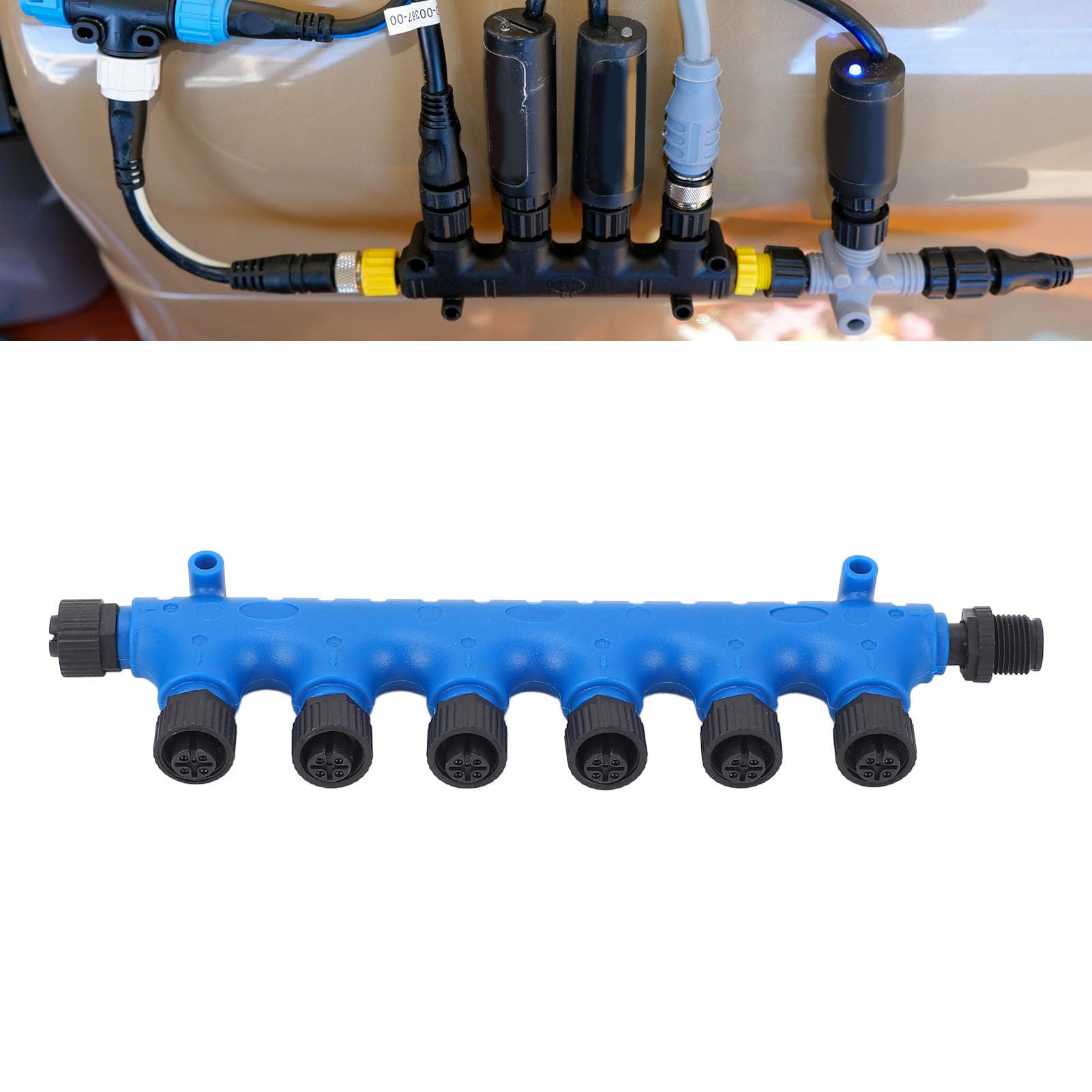 Mühelos Einsetzbarer Multiport-T-Terminator für NMEA 2000-Netzwerke, Boote, Yachten, 22 AWG, 5 Adern, 1 X Stecker