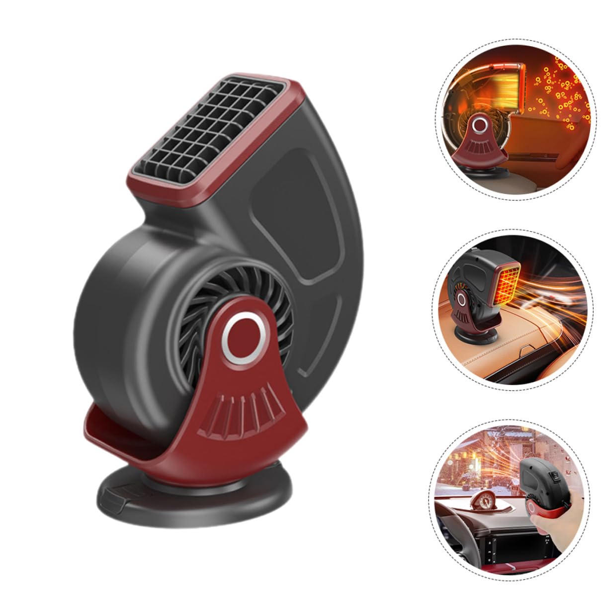 TOYANDONA Tragbare 12v Autoheizung und Entfroster aus ABS Schwarz Rot für Innenraum und Windschutzscheibe 12 Volt Heizlüfter mit Zigarettenanzünderanschluss