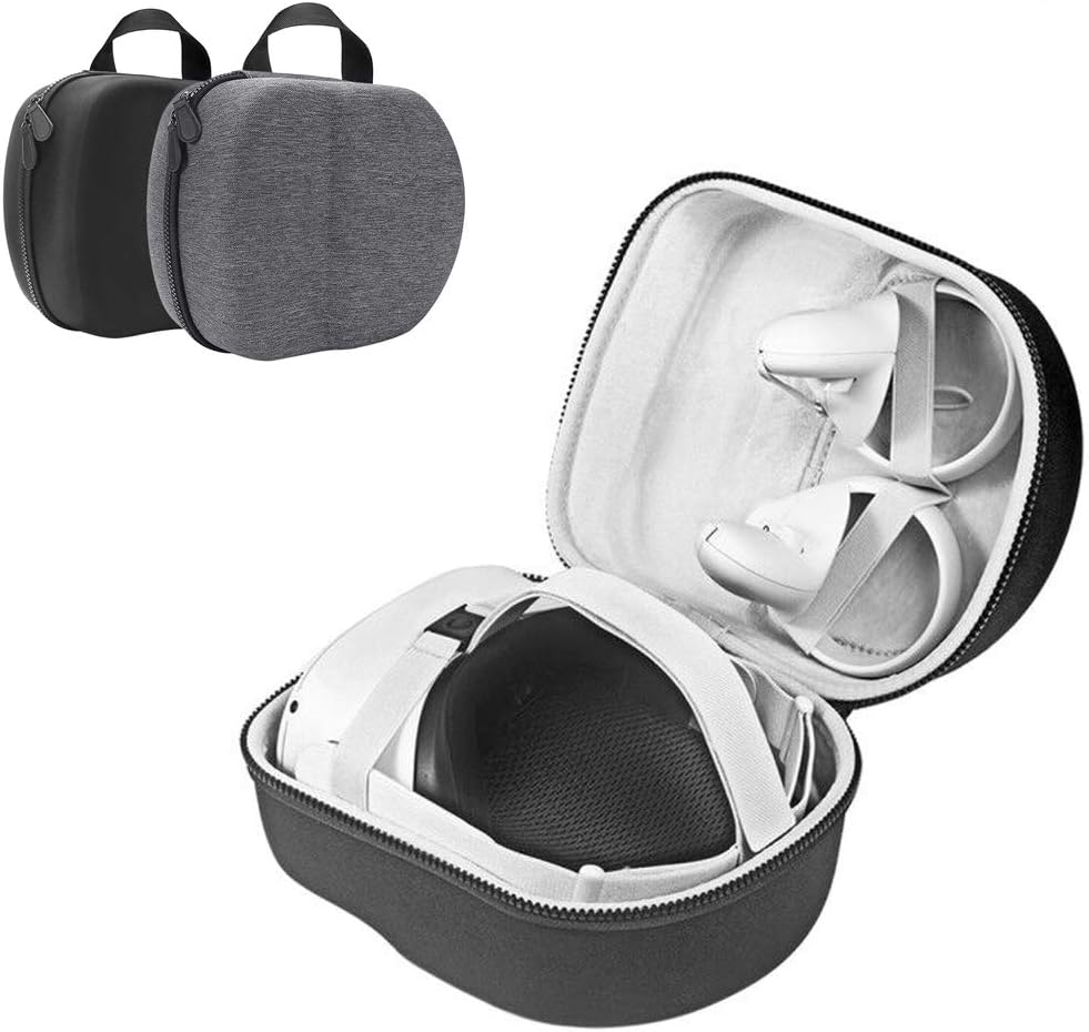 Akaigu Hard Travel Case for Oculus Quest 2 All-in-one VR Gaming Headset and Controllers Storage Box Protective Storage Travel Box (Black)
