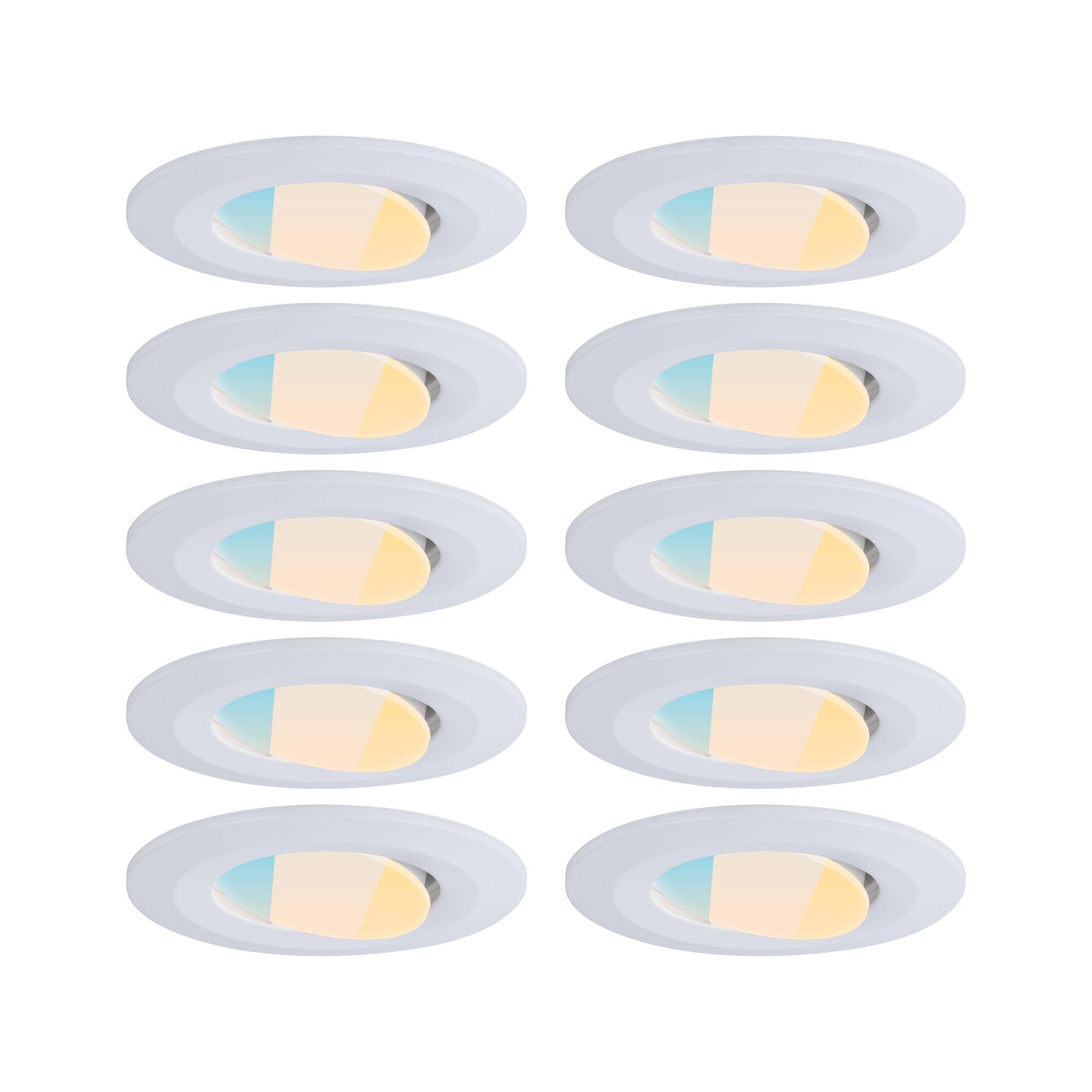 Paulmann 98197 LED Einbauleuchte Calla 10er-Set IP65 rund 90 mm 30° 10x5W 10x430lm 230V White Switch Weiß matt