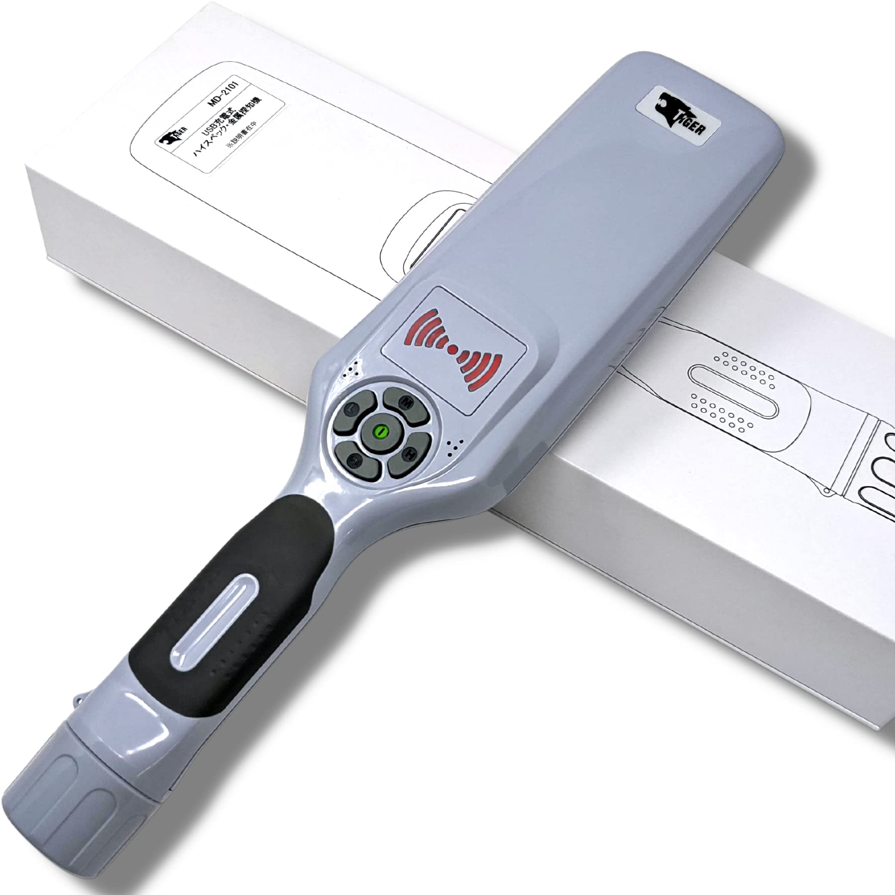 TIGER 高感度 金属探知機 ハンディ + 折りたたみ式 感度調節付 イベント セキュリティ 品質管理 業務用 メタルディテクター 金属探知器 コンサート 検針