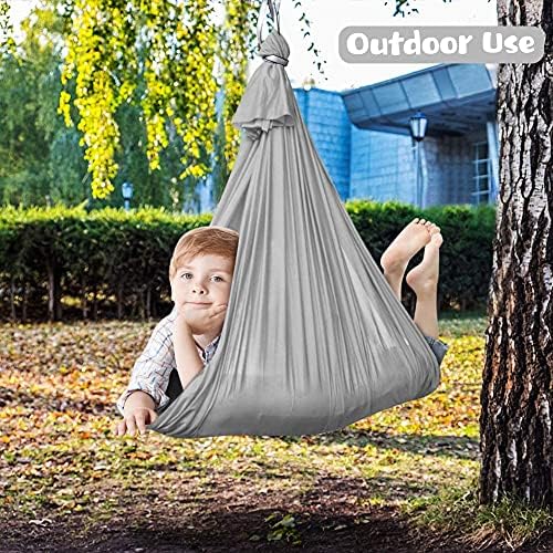 Sensory Swing for Special Needs, Indoor Outdoor Adjustable Hanging Hammock Therapy Swing Cuddle Swing Chair Hammock for Children with Autism, ADHD, Aspergers, Sensory Integration (Hardware Included)