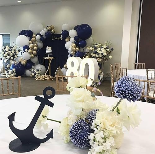 Miniatura 47 de Globos azules y blancos, kit de arco de guirnalda de globos azules y blancos, 102 globos azul pastel y blanco para baby shower, cumpleaños, boda