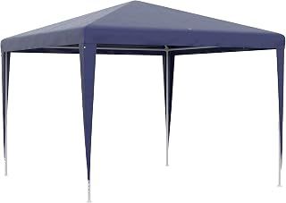 Outsunny 10x10ft Party Tent Portable Gazebo, Folding Garden Canopy Event Shelter Outdoor Sunshade Dark Blue